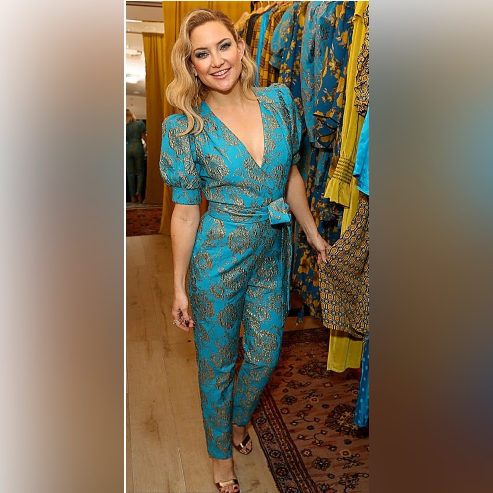 Elegant Blue and Gold Jumpsuit